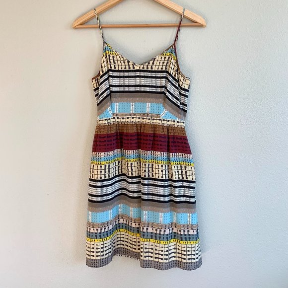 Madewell Broadway & Broome Silk Cami Dress Size 2 Multicolored Pattern Lined - Picture 1 of 5
